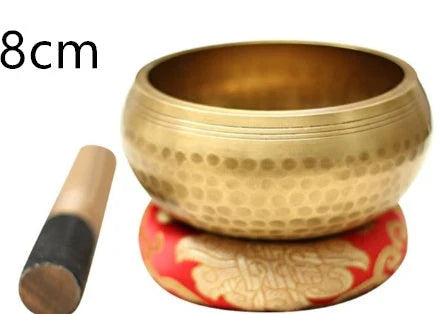 Handcrafted Tibetan singing bowl with a rich, harmonious tone for meditation, relaxation, and wellness