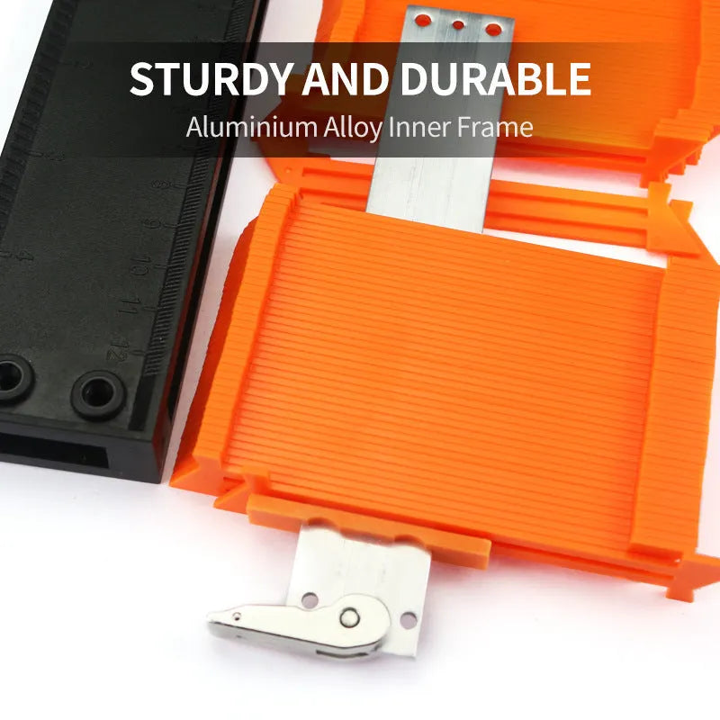 Orange 5 and 10 inch ABS contour gauge duplicator with aluminium alloy frame for measuring irregular shapes