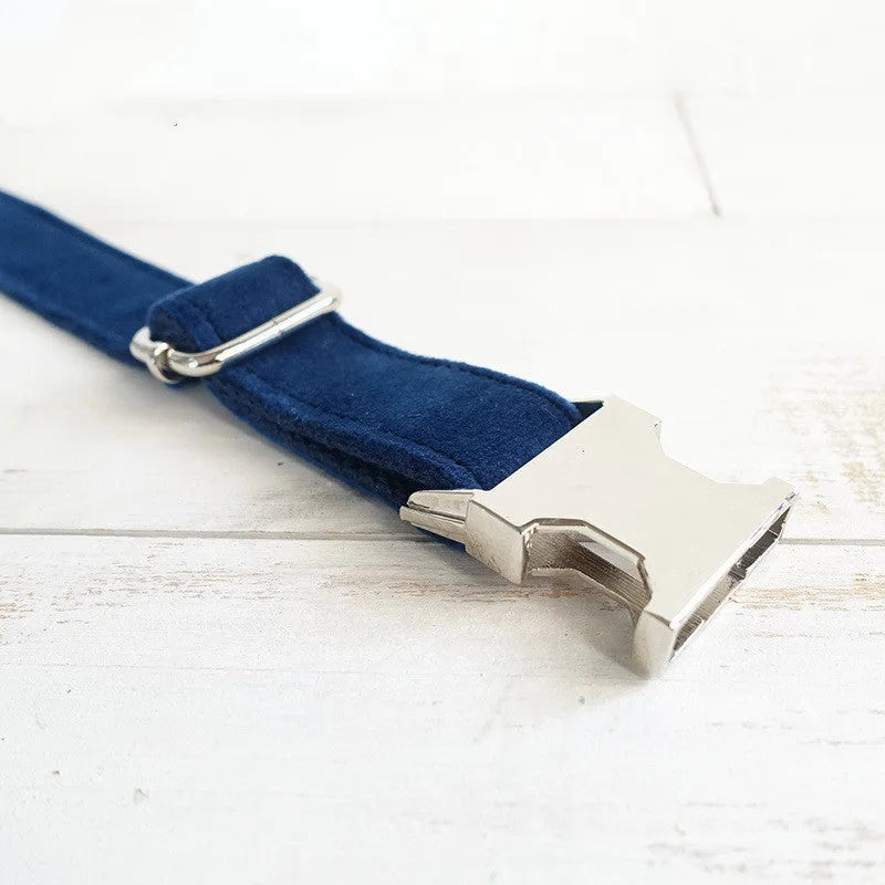 MUTTCO adjustable dog collar in polyester, yellow velvet finish, with buckle and size adjustment holes.