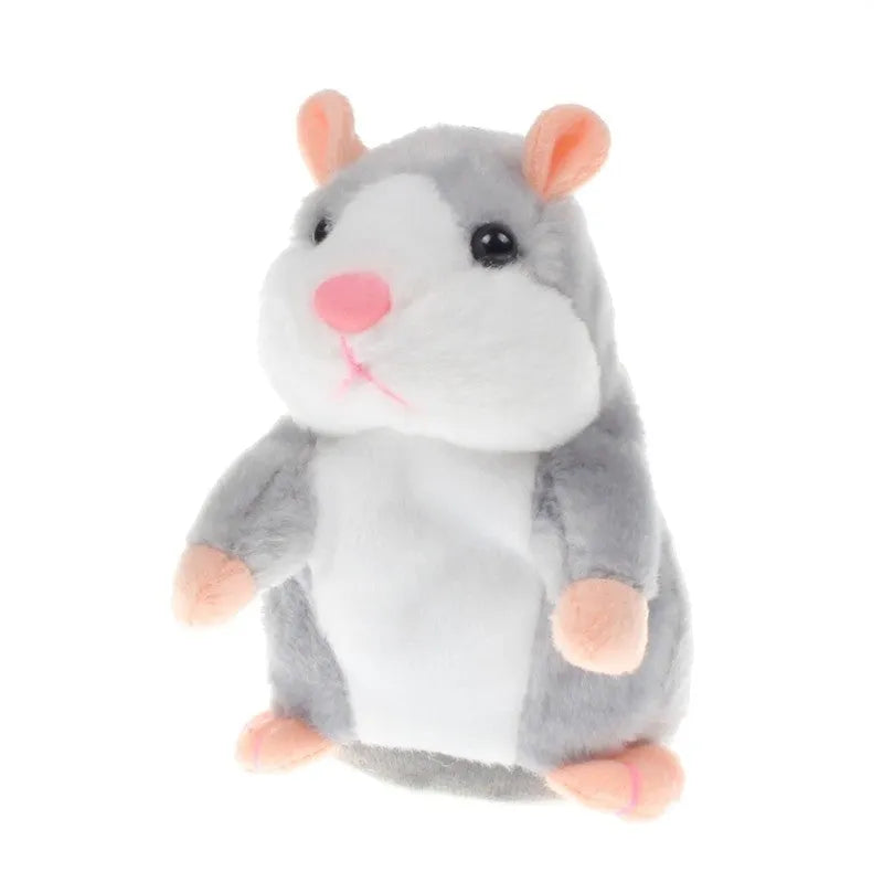 15 cm light brown talking hamster plush toy with head bobbing and voice repeat function