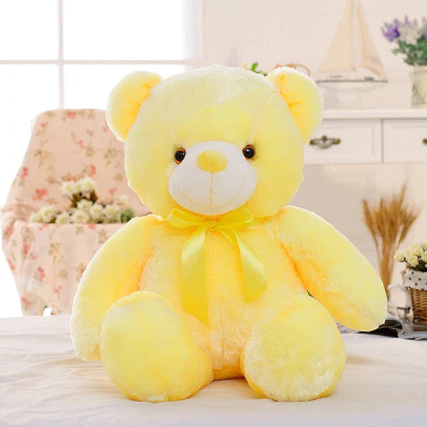 Illuminating Plush Teddy Bear with LED light display in various colors