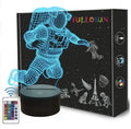 Astronaut 3D small night light with LED glowing on bedside table USB plug-in