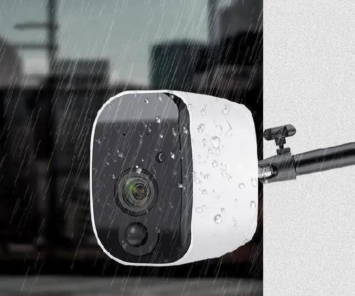 Solar powered wireless surveillance camera with 110 degree wide angle lens and solar panel for outdoor security monitoring