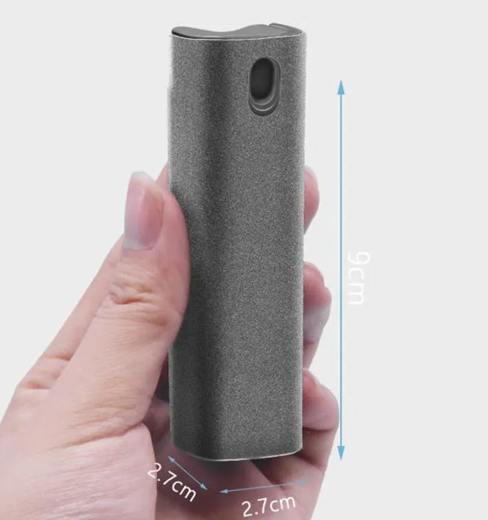 2 in 1 screen cleaner kit with microfiber cloth in pink and gray for phone and computer screens