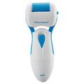 Electric callous remover in blue and white colour with transparent cover and free extra roller head
