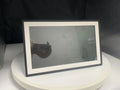White 15.6 inch smart digital photo frame with app control on stand