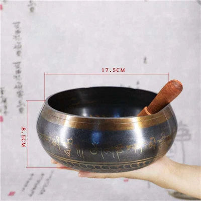 Handcrafted Tibetan singing bowl with a rich, harmonious tone for meditation, relaxation, and wellness