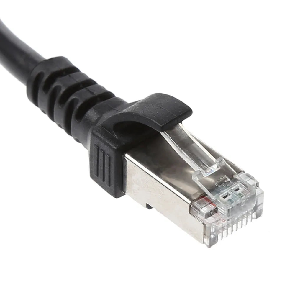 Centechia black 1 to 3 RJ45 Ethernet splitter with 8-core gold-plated needle core and thickened PCB board