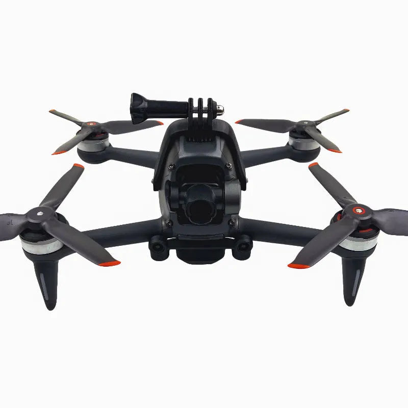 FPV top expansion bracket for action cameras showing 3D printed hard plastic construction with sponge contact area