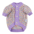 Purple polyester dog cardigan sweater for extra-large pets in XL and XXL sizes