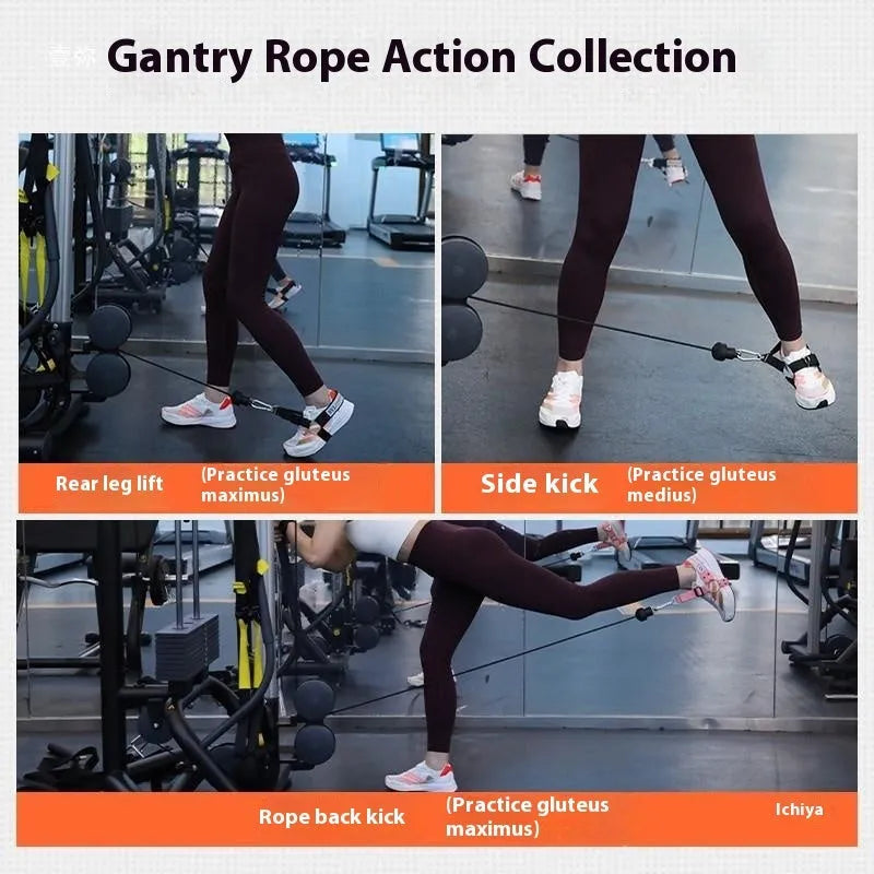 Gantry frame ankle buckle leg strength strap tension booties for suspension training accessories