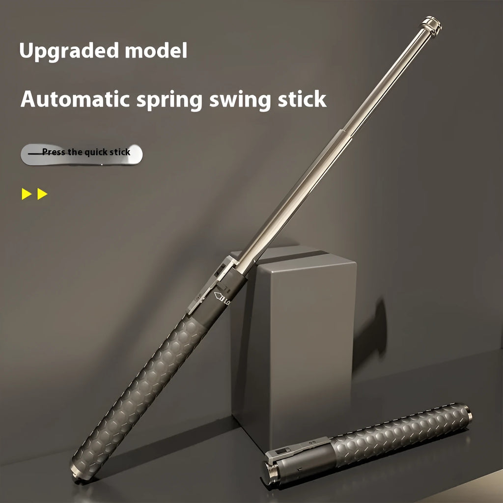 Titanium black automatic spring expandable aluminium alloy baton in three sizes