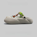 Men's grey baotou beach hole shoes with perforated holes and slip-on design