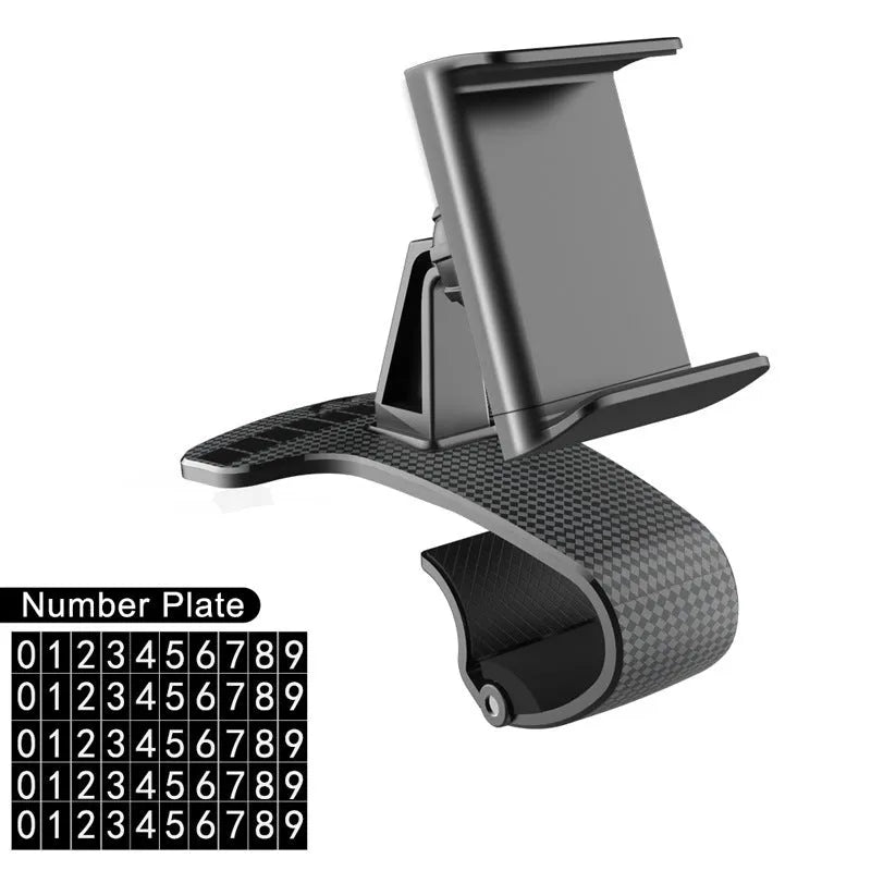 Snap-on plastic car phone holder clip for dashboard mounting