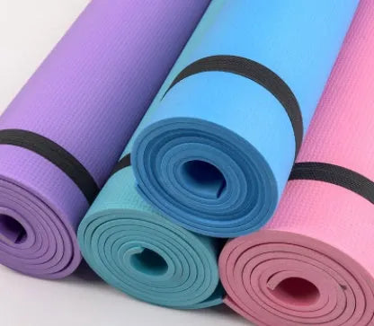 EVA fitness yoga mat in selected colour showing textured anti-slip surface