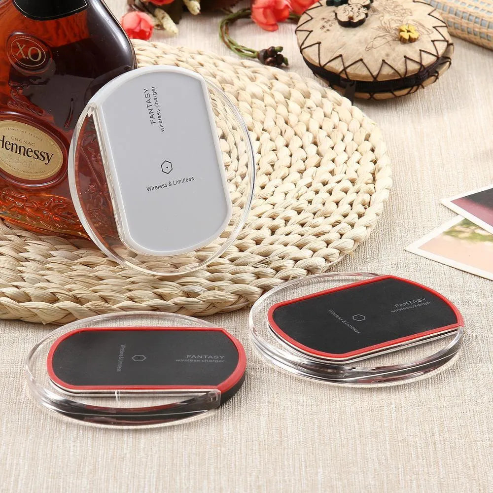 Qi wireless charger 98mm diameter 10mm thick with 50cm cable and indicator light