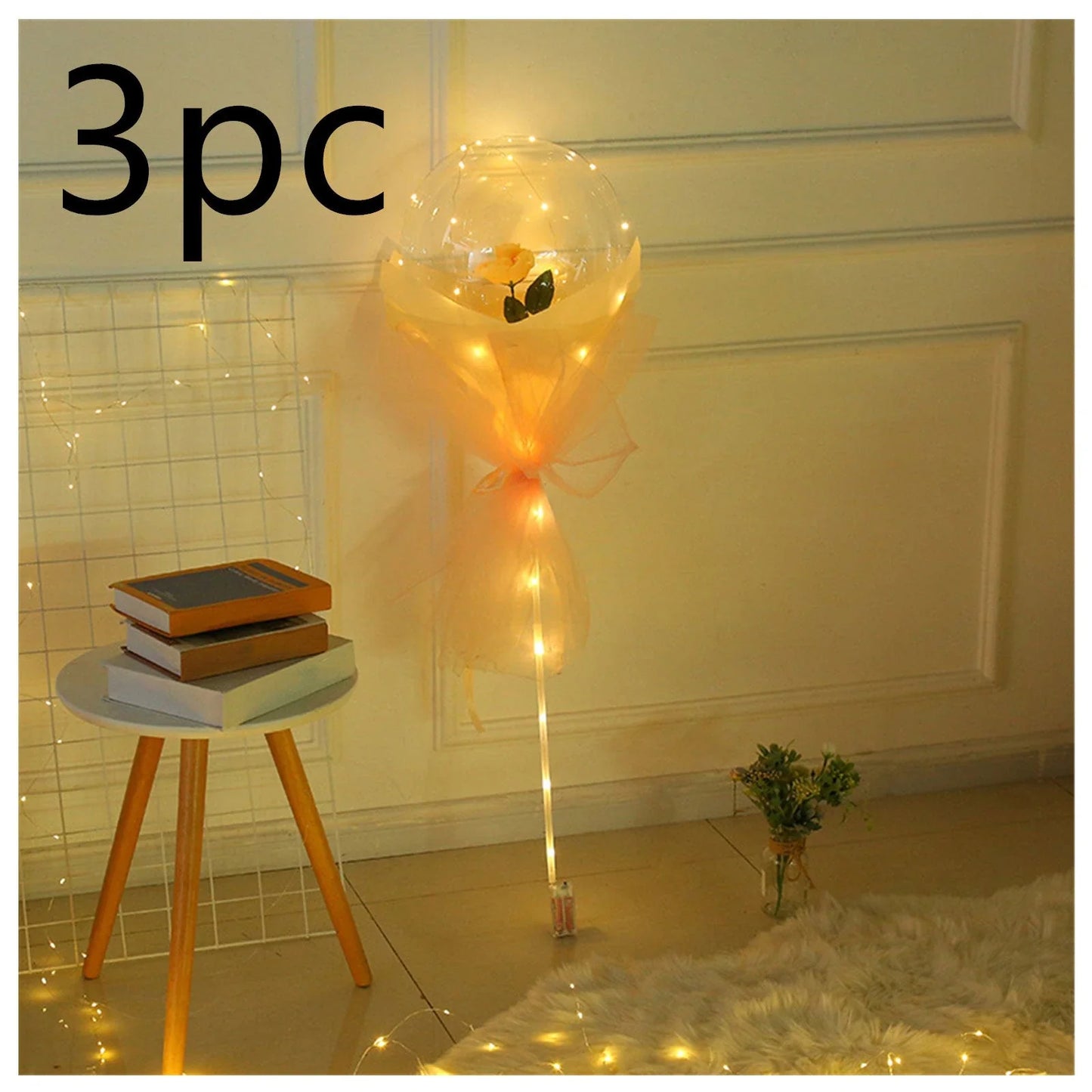 Luminous Balloon Rose Bouquet with LED lighting creating a magical ambiance for celebrations