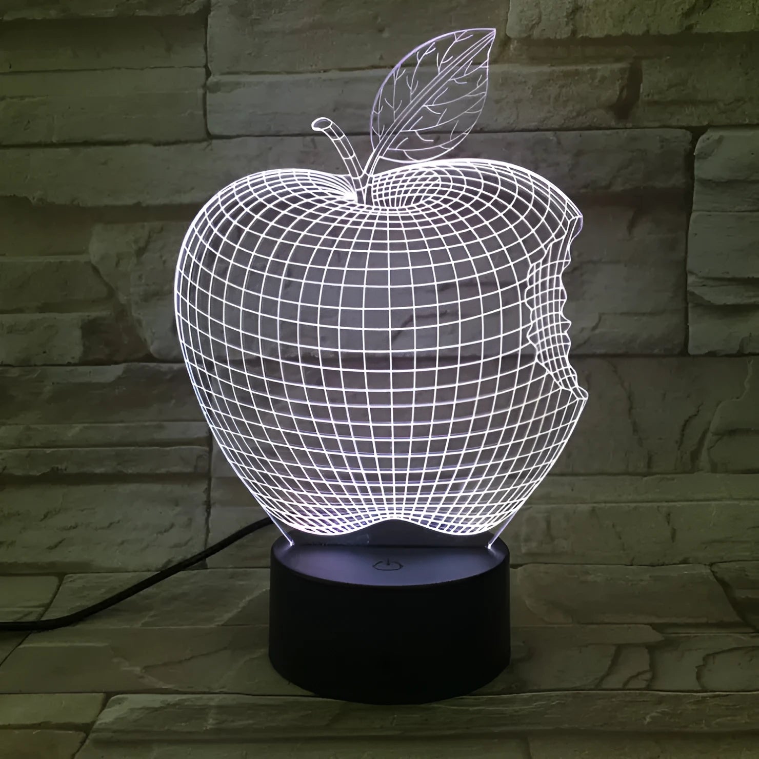 3D fruit colourful night light with acrylic shade and touch control for seven colour changing LED illumination