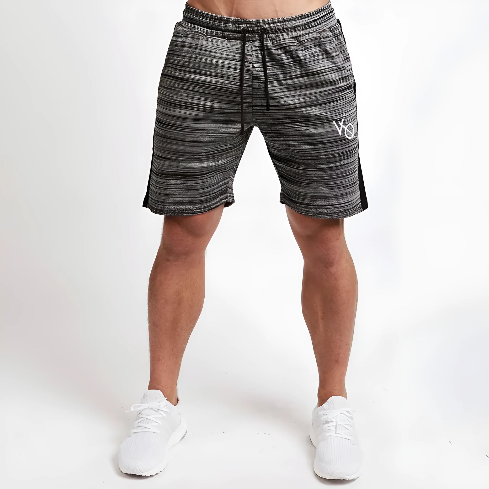 Men's quick-drying modal fitness shorts in black, elastic waist, size M to 2XL, for gym and running