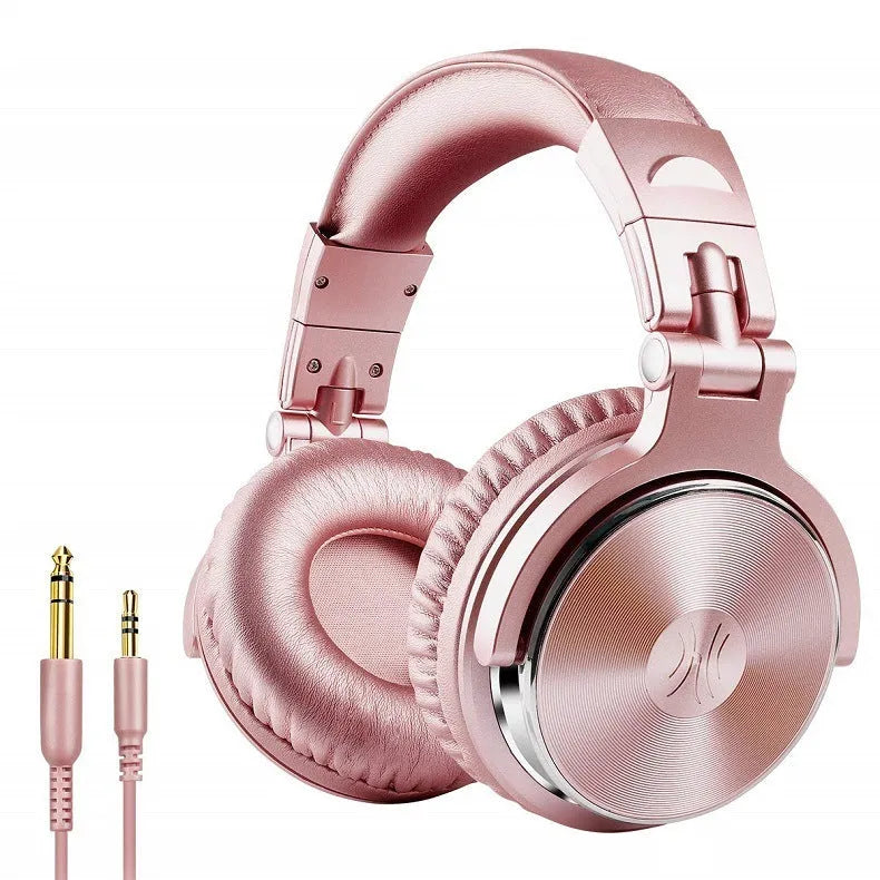 Wired stereo headset with microphone, 3.5mm/6.3mm plug, 50mm drivers, 3m cable, black colour