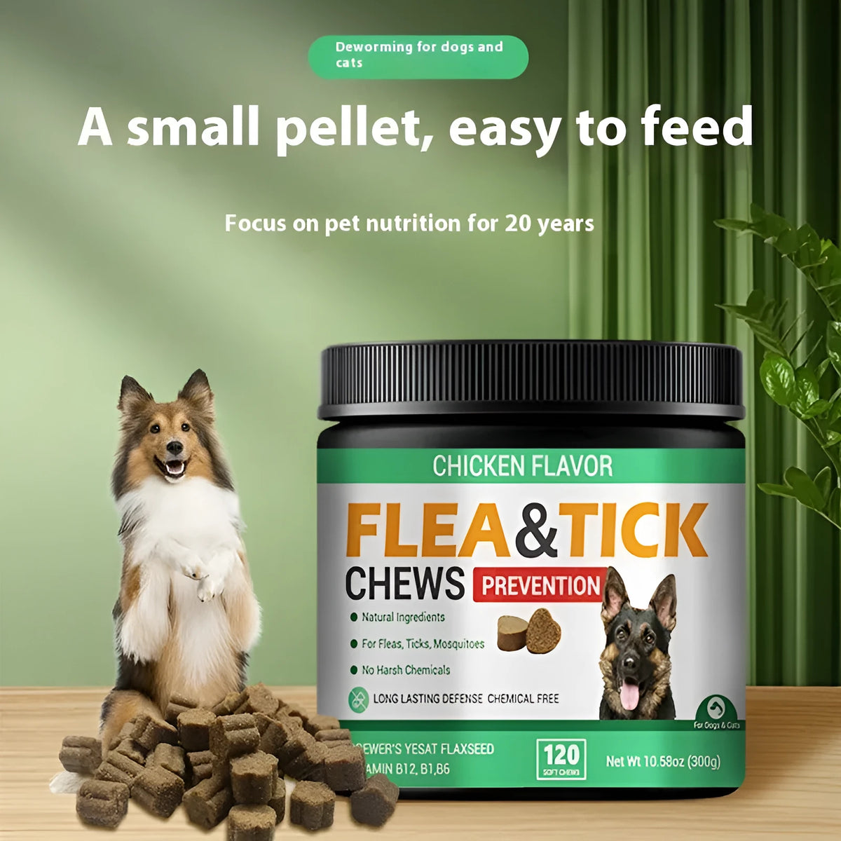300g dog itching relief supplement bottle with glycerin lecithin and sunflower seed oil