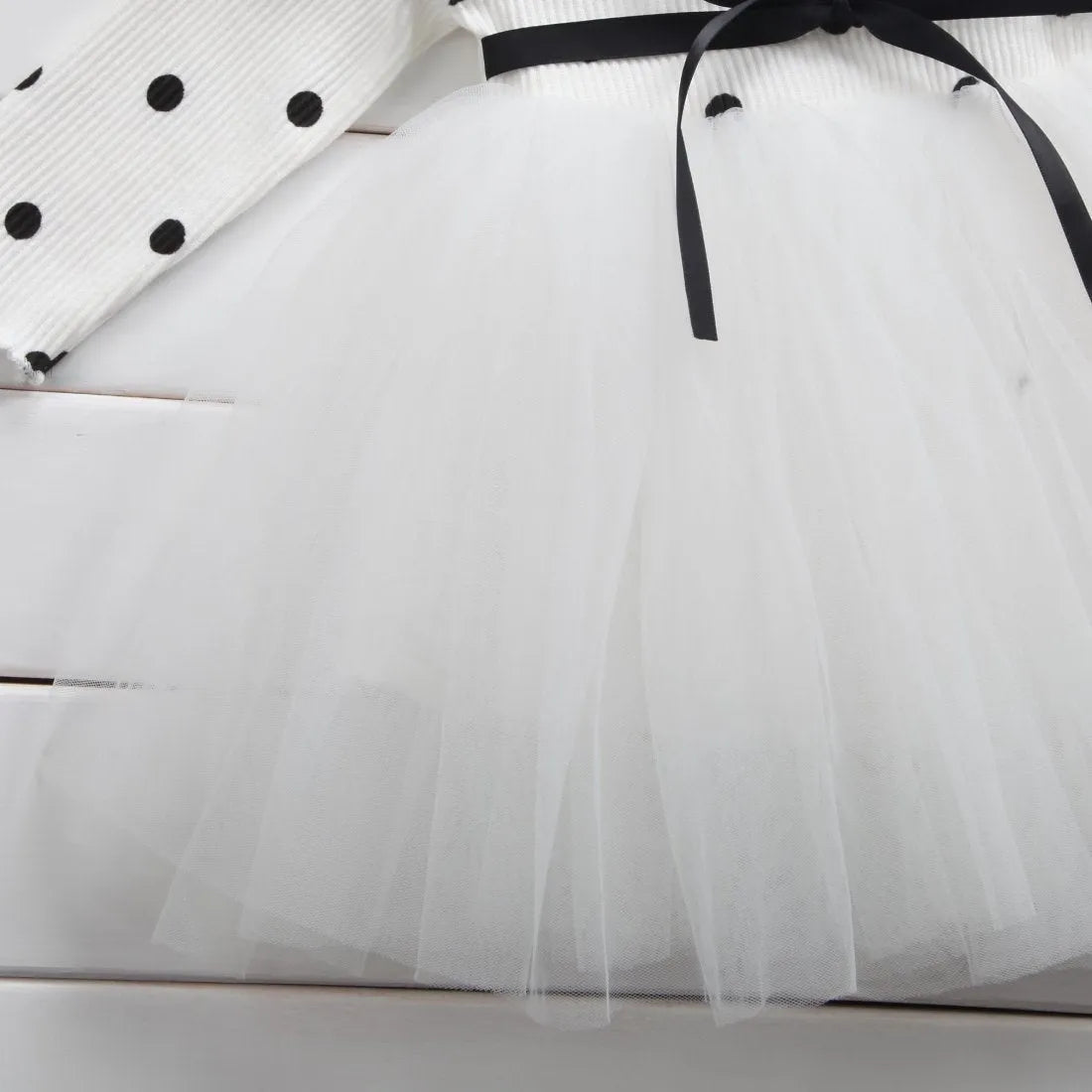 Baby girls long sleeve tutu lace dress in black, pink or white for christenings and birthday parties