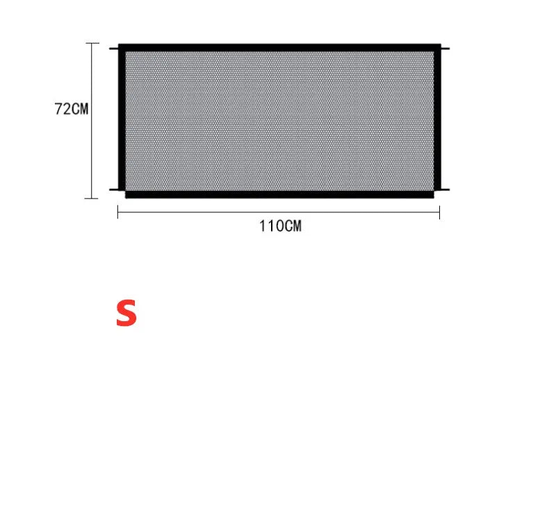 Black nylon foldable pet protection fence for dogs, small size 110x72cm