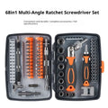 68-in-1 ratchet screwdriver set with chromium-vanadium steel blades and phosphated finish