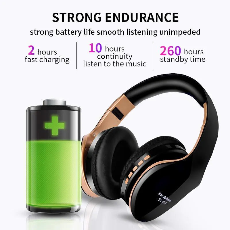HobbyLane Bluetooth wireless headset in black colour with 40mm drivers and charging cable