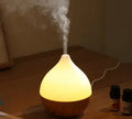 Asakusa wood grain finish vase-shaped 100ml USB aroma diffuser on a surface.