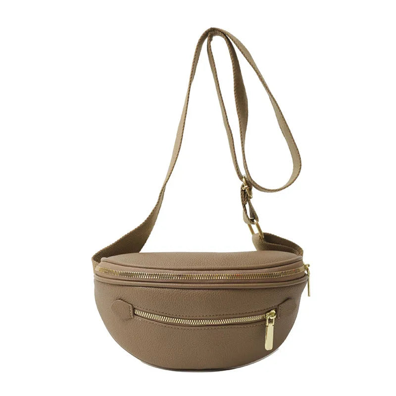 Retro women's single shoulder crossbody bag in PU leather with stitched detail, black colour, front view