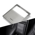 Black ABS plastic car seat central storage box measuring 170 x 130 x 55mm
