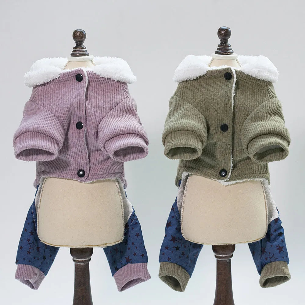 Bone clothes pet clothing in cotton for dog, green colour, side view