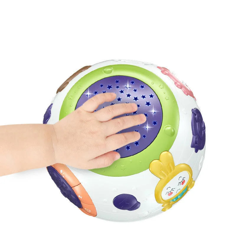 White plastic starry sky night light projector for children with sound machine functions