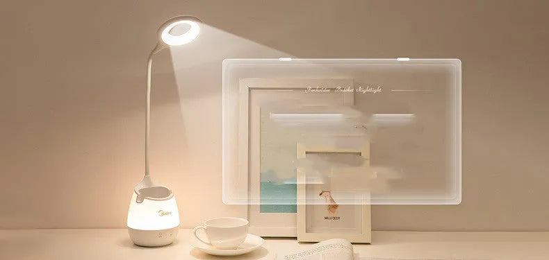 Rechargeable table lamp with touch switch in green, pink, or white USB colour