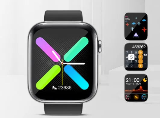 R3L full touch smart watch 1.3 inch IPS colour screen, black silicone wristband