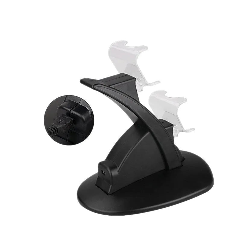 Black Xbox dual controller charging stand for Xbox One and Xbox One S gamepads
