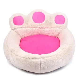 Teddy pet mat in coffee colour, short plush bear paw kennel bed for cats and dogs