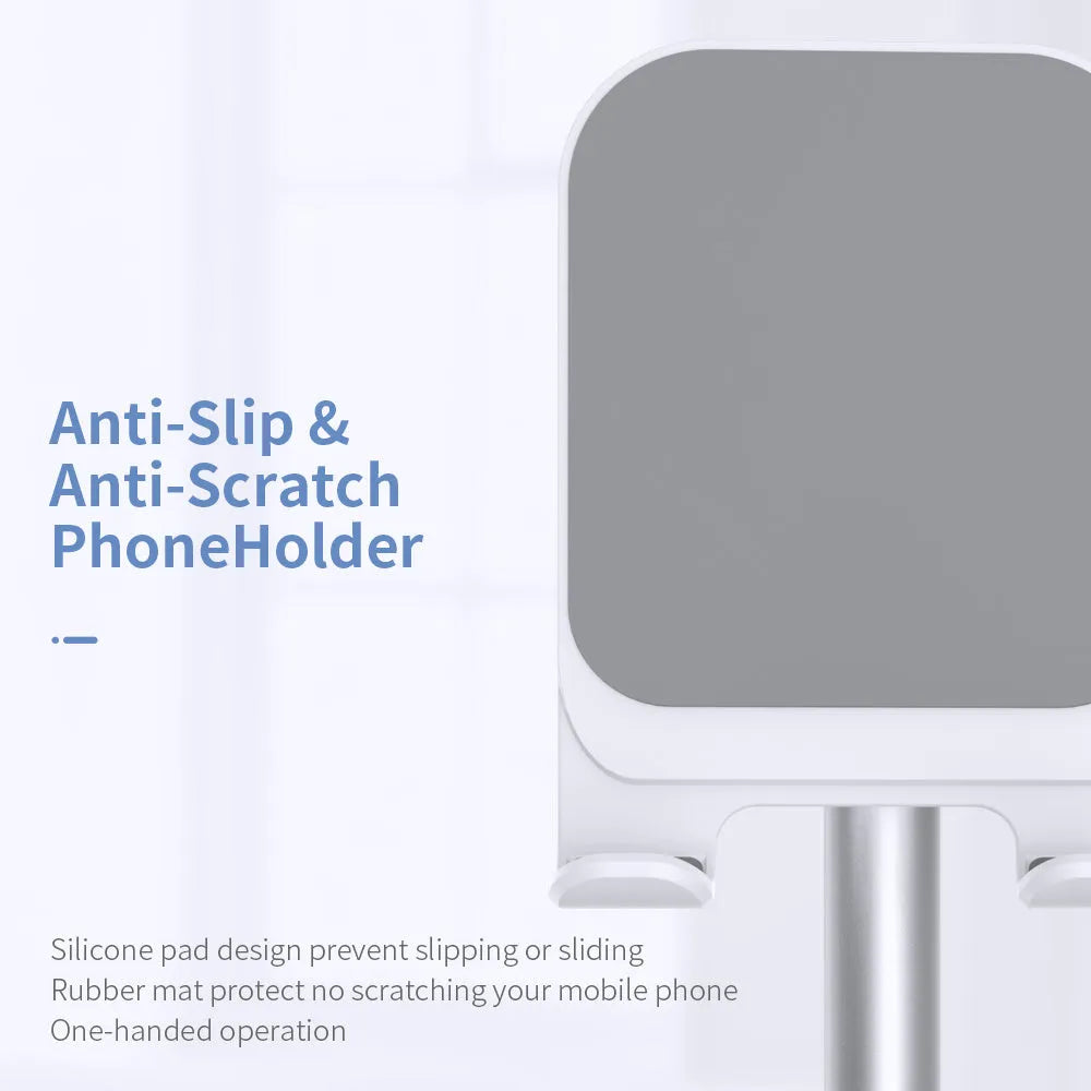 Aluminium alloy desktop stand holding mobile phone with black and silver colour options