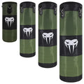 Canvas hanging boxing punching bag in black for martial arts and fitness training