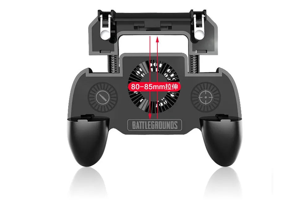 3 in 1 phone gamepad cooler powerbank in black with ABS and zinc alloy construction and fan