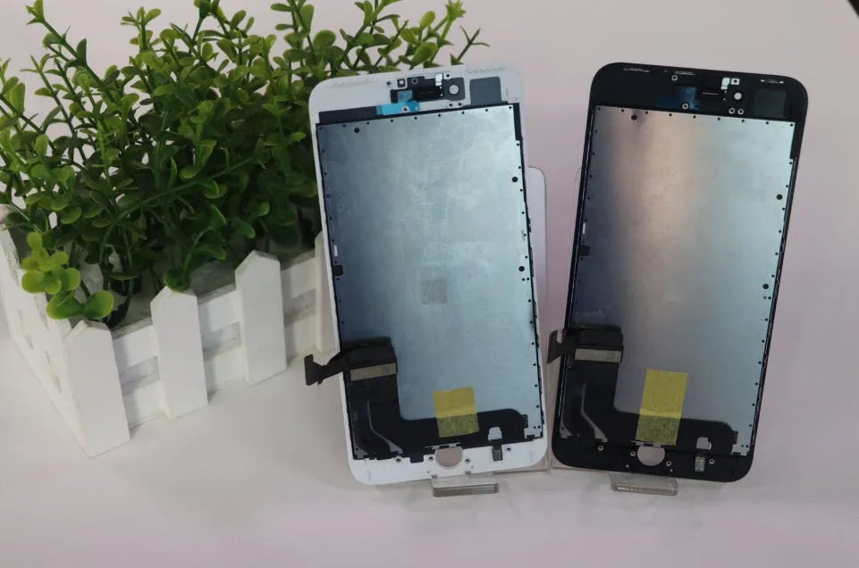 iPhone LCD touch screen replacement display showing capacitive touch layer and connection points