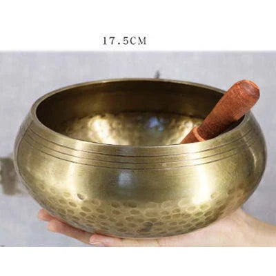 Handcrafted Tibetan singing bowl with a rich, harmonious tone for meditation, relaxation, and wellness