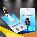 Custom logo USB flash drive in business card shape with plastic shell and USB 2.0 connector