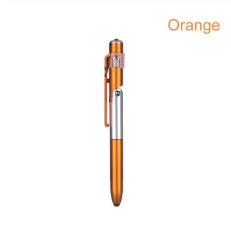 4-in-1 folding light pen mobile phone holder showing pen, phone stand, and LED light functions