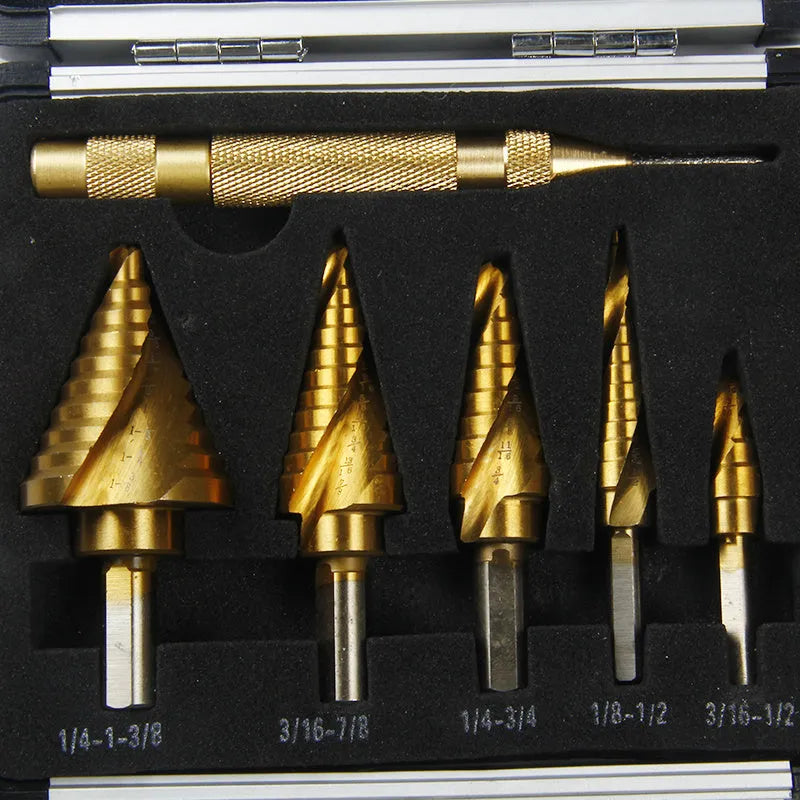 Gold coloured aluminium storage box with steel plate opening mechanism, shown with ruler indicating 58-80mm length.