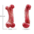 Red natural rubber chew toy for aggressive dogs with textured surface