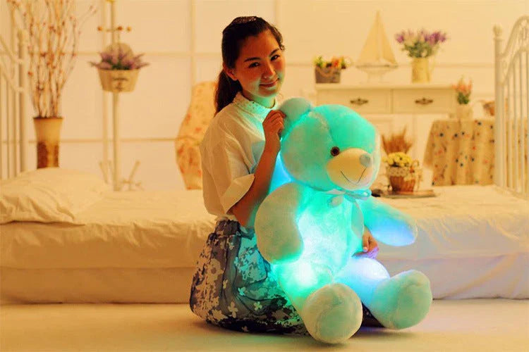 Illuminating Plush Teddy Bear with LED light display in various colors