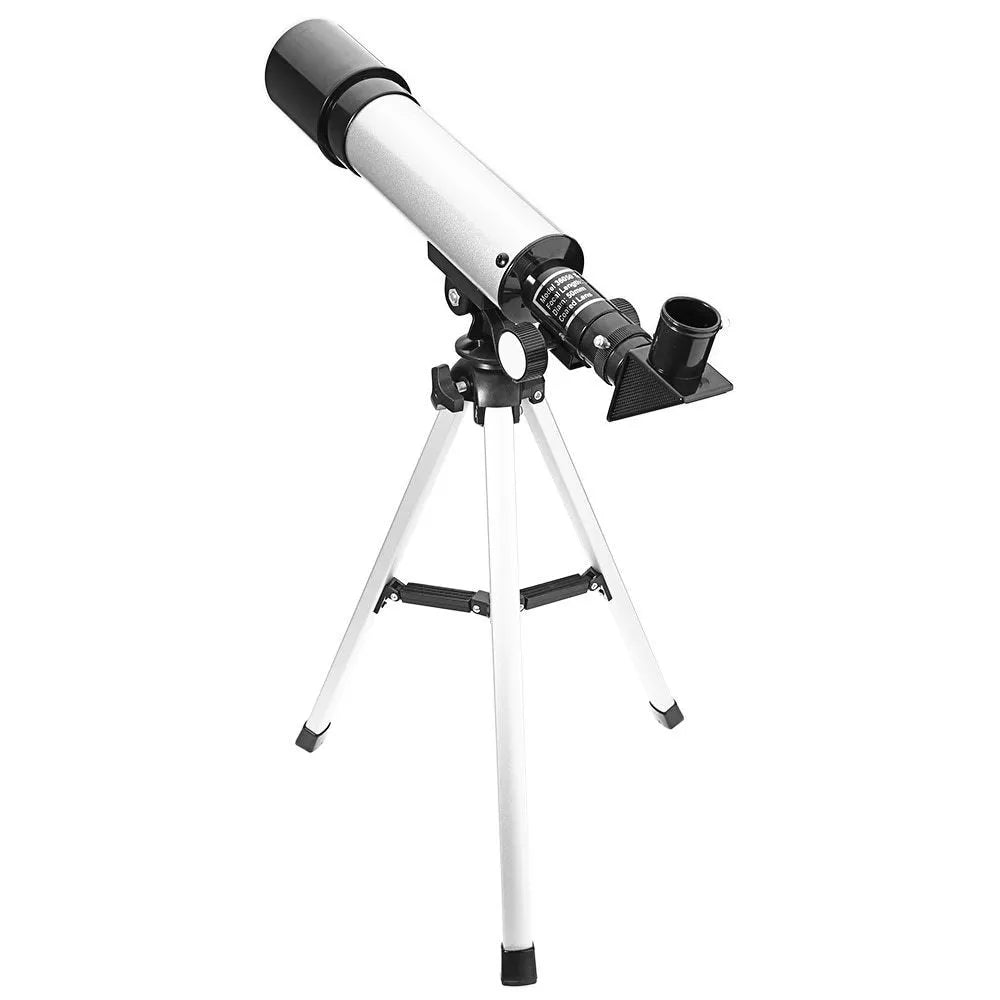 Outdoor monocular space telescope with optical glass lens, 50mm aperture, 360mm focal length, H20mm and H6mm eyepieces, and 34cm tripod