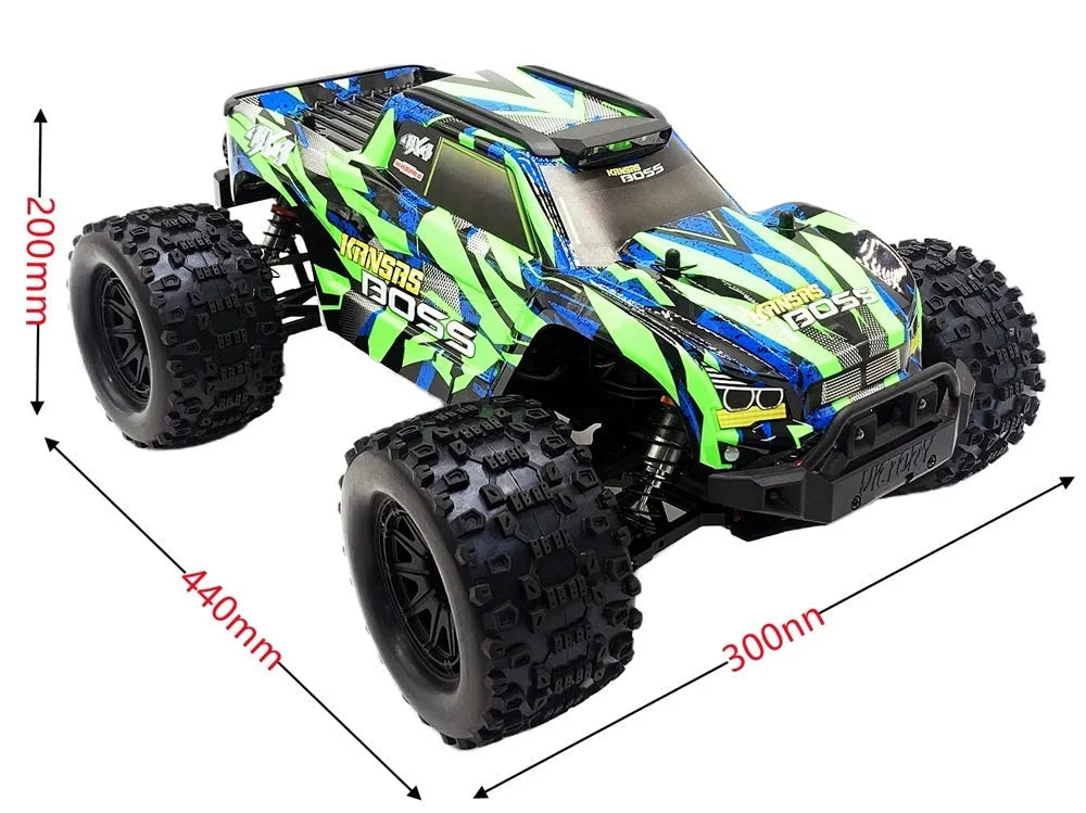 Off-road 4WD brushless RC racing car with aluminium chassis and steel gears for adults